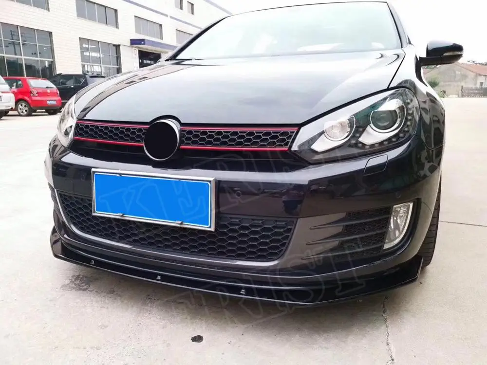 ABS глянцевый черный Передний бампер губы подбородок спойлер для Volkswagen VW Golf 6 VI MK6 GTI