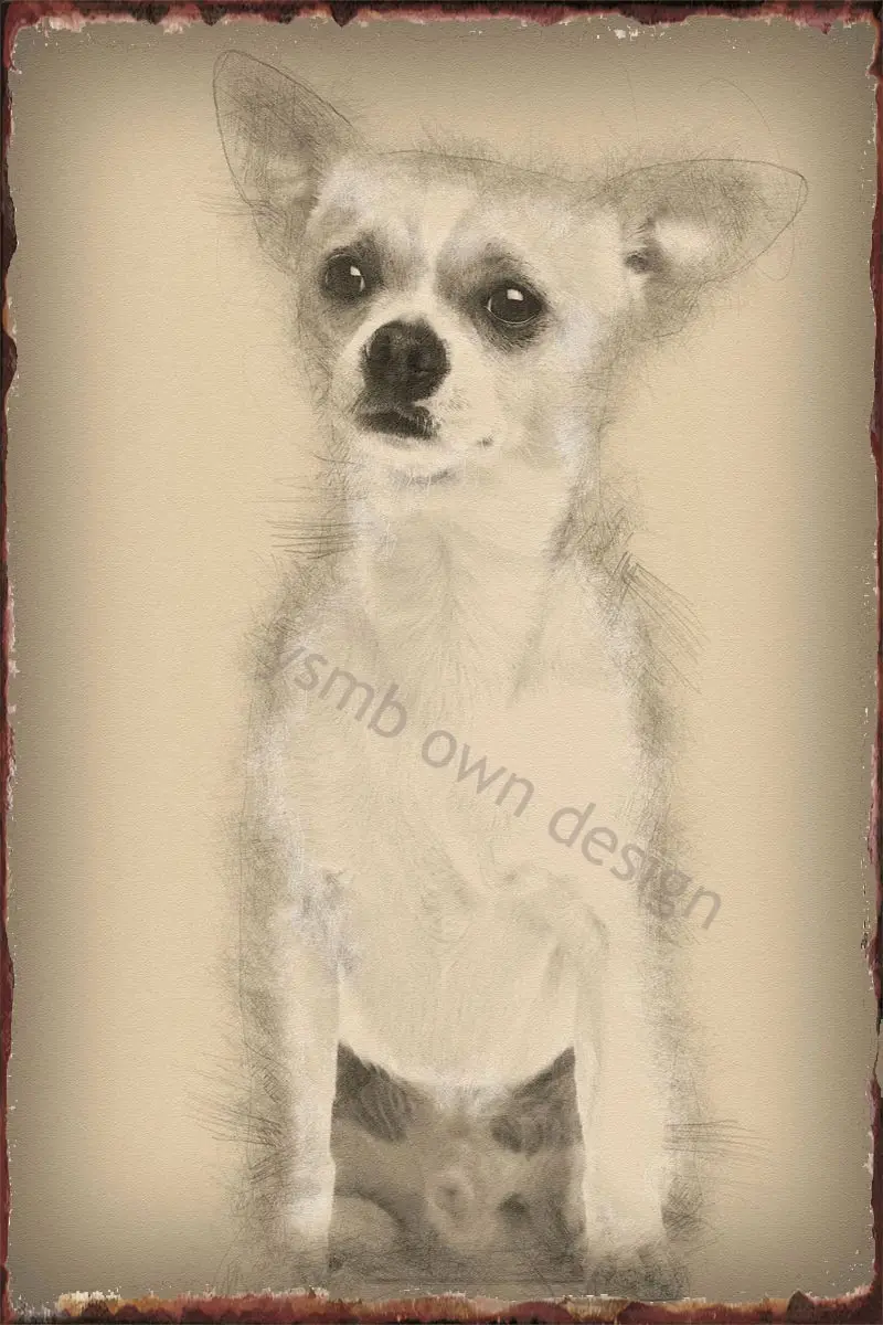 

Настенный декор в стиле ретро чихуахуа, жестяная винтажная металлическая вывеска для дома, клуба, мужской пещеры, кафе, паба, 2 года