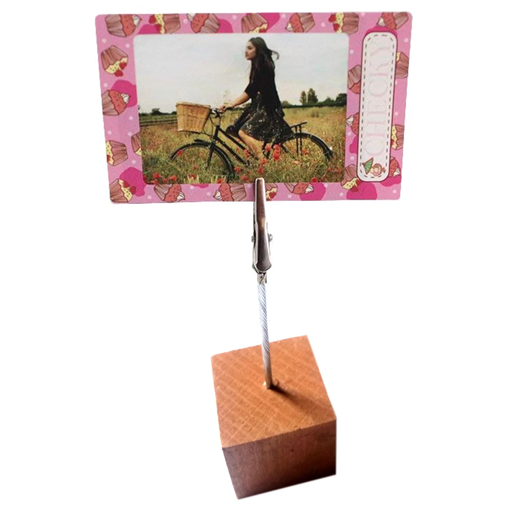 Лидер продаж 10 шт. Настольный держатель для фотографий с деревянным кубическим