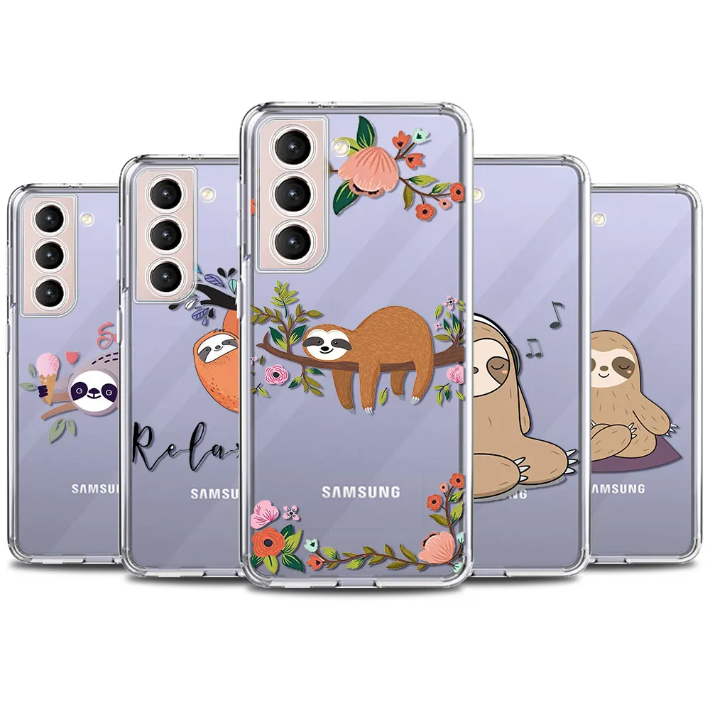 

Sloth Cute Animals Clear Shell For Samsung Galaxy S20 FE S21 Ultra Lite 5G CapaFor SAMSUNG S20 S10 S8 S9 Plus S10e TPU Coque
