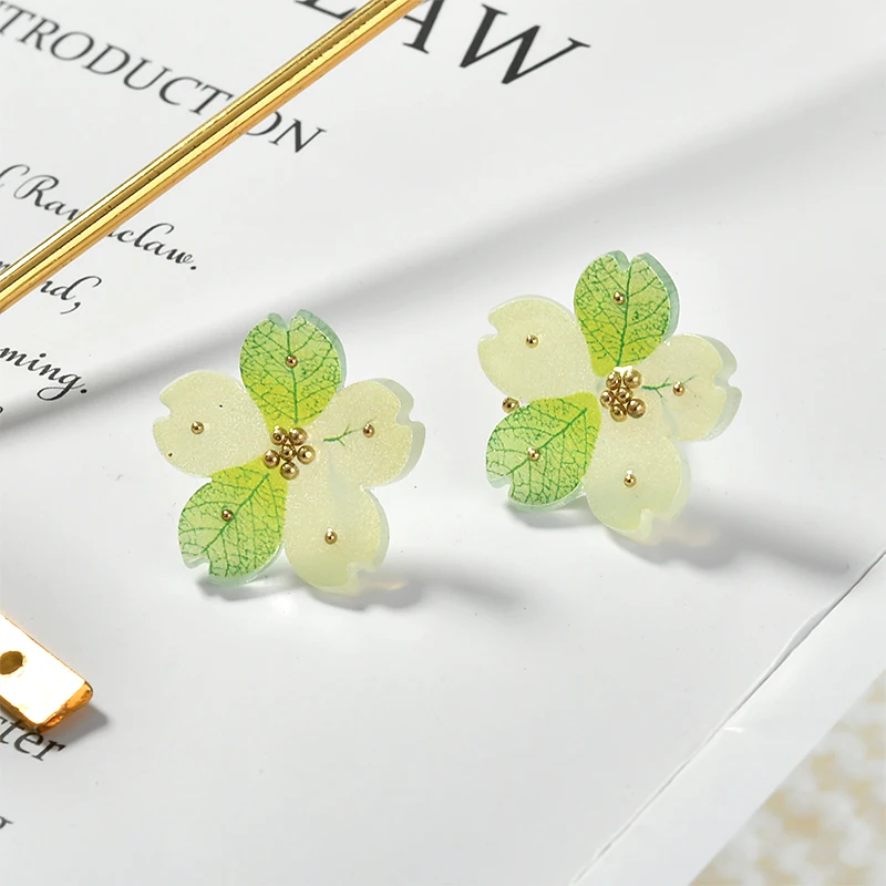 Свежие полупрозрачные акриловые цветочные эпоксидные Золотые шарики вишневый