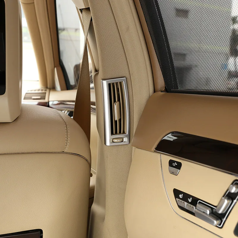 Для Mercedes Benz S Class W221 2008-2012 ABS серебристый/углеродное волокно текстура B-столб