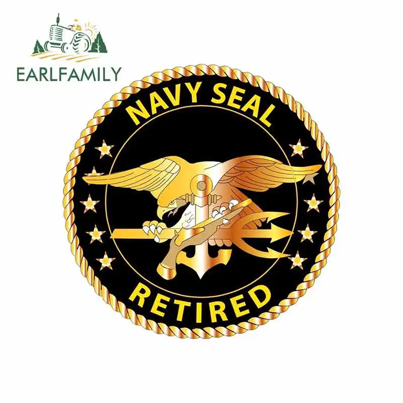 

EARLFAMILY 13cm x 13cm For Us Navy Seal Retired Creative Car Decal Car Truck Pinup Bumper Decoration Occlusion Scratch Decals
