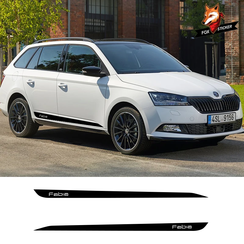 Виниловые наклейки для автомобиля 2 шт. в полоску по бокам с юбкой спортивный