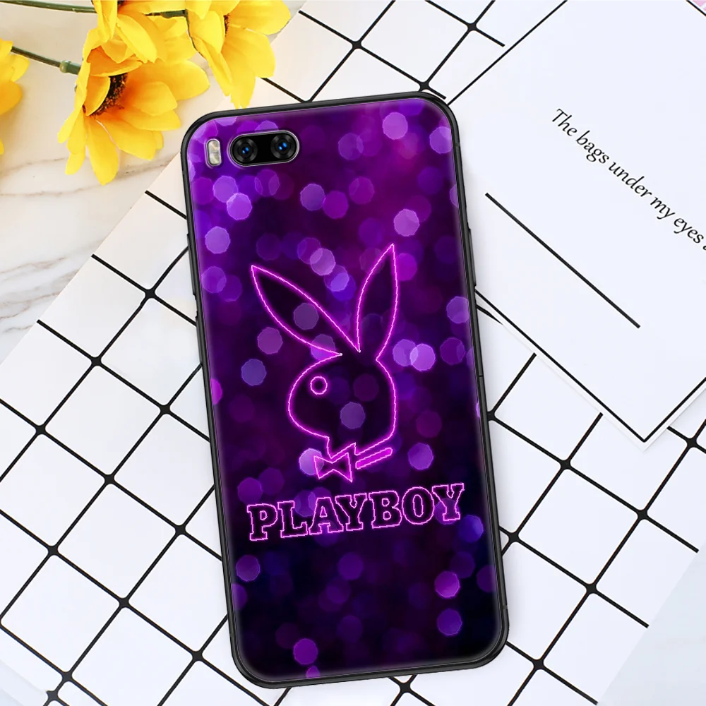 

Fashion Playboyes Brand Phone case For Xiaomi Mi Max Note 3 A2 A3 8 9 9T 10 Lite Pro Ultra black luxury coque soft Etui tpu