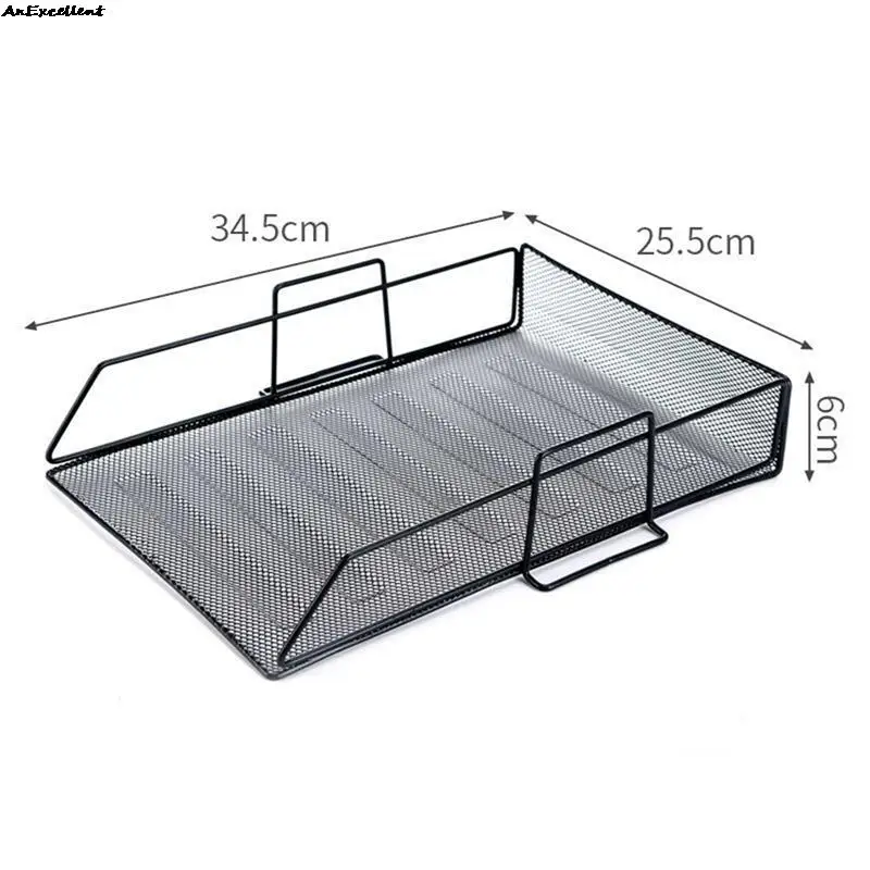 

Magazine Display Rack Manual File Stand Sorter Metal Document Tray Office Magazine Organizer Layered Paper Storage Desktop