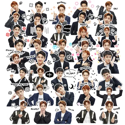 Для выведения токсинов 40 шт EXO в Корейском стиле idol выражение симпатичных