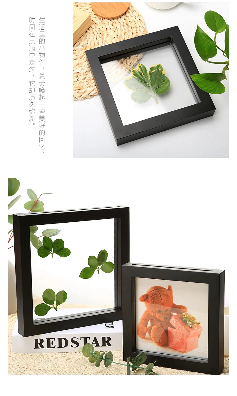 

Transparent Acrylic Frame Modern Design Wood Creative Art Photo Frame Glass Display Ramka Na Zdjecie Home Decoration DI50XK