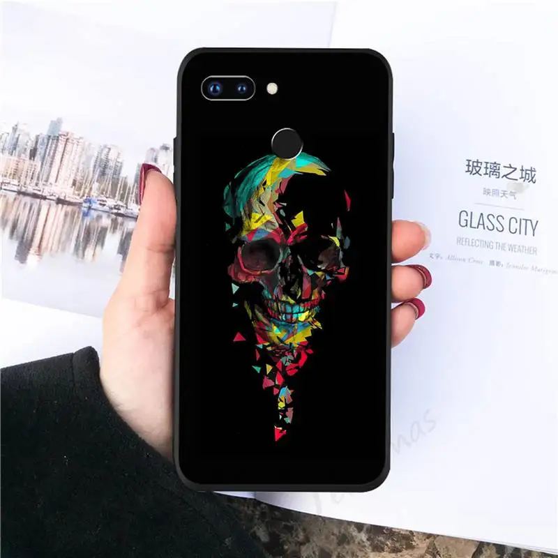 

Skull fashion art horror color Phone Case For Huawei Enjoy 7 7s 8 8e 9 9e 10 plus P8lite 2017 Honor 5a view9 play 3e