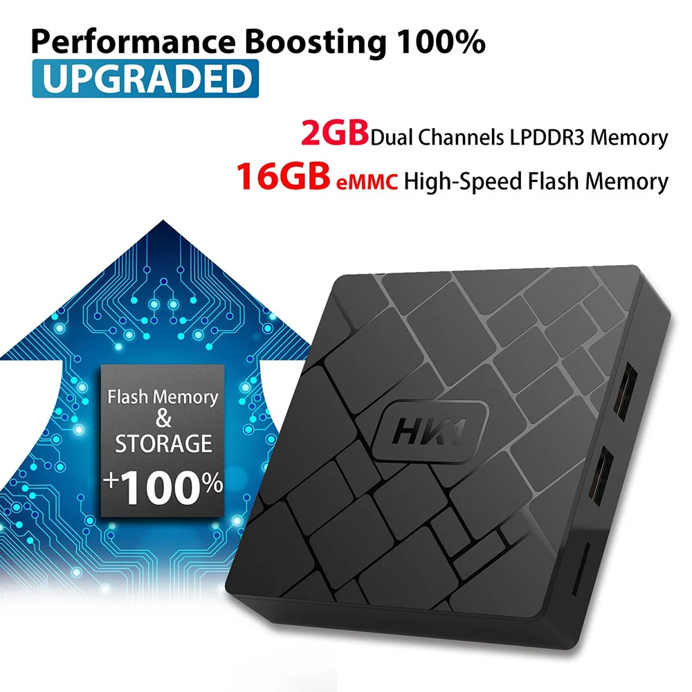 HK1 Android ТВ приставка Amlogic S905W четырехъядерный 2 ГБ DDR3 16 Гб rom Смарт 7 1 4G Wifi 4K HD