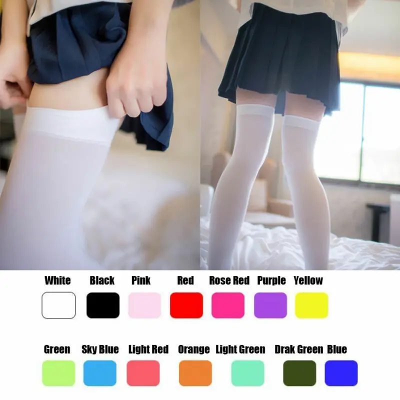 Облегающие высокие женские хлопковые бархатные носки выше колена для девочек