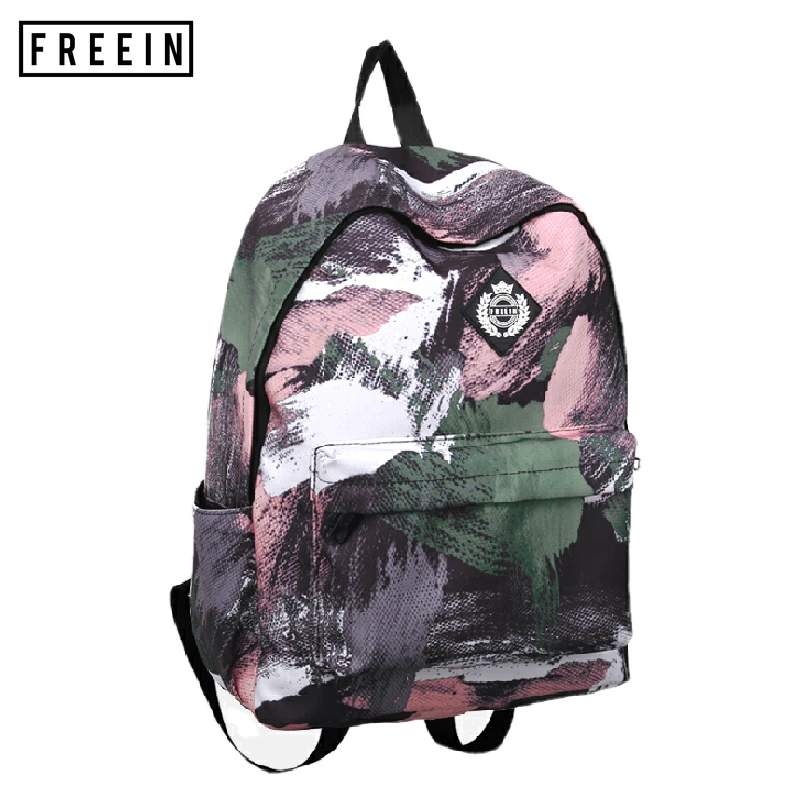 

FREEIN Fashion Women's Backpack for Men Unisex Graffiti Abstract Print Youth Bts School Outdoor Sports Waterproof Oxford Summer