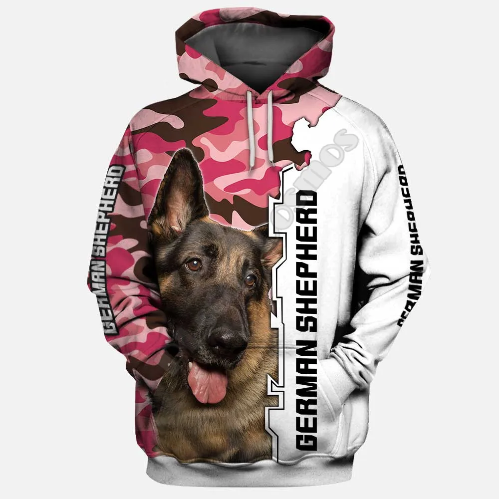 Толстовки с капюшоном в виде немецкой овчарки пуловер 3D принтом для мужчин и