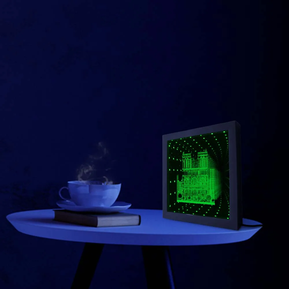 Французский Парижский собор известное здание RGB бесконечное зеркало