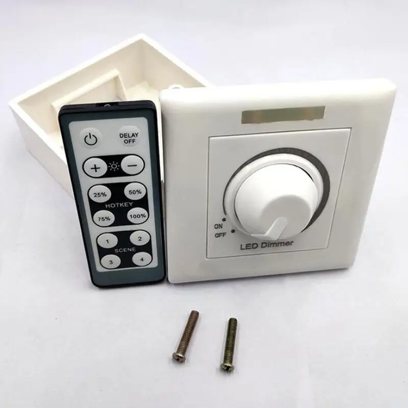 Настенный диммер светодиодный 1 шт. макс. 150 Вт с ИК-пультом ДУ для лампы