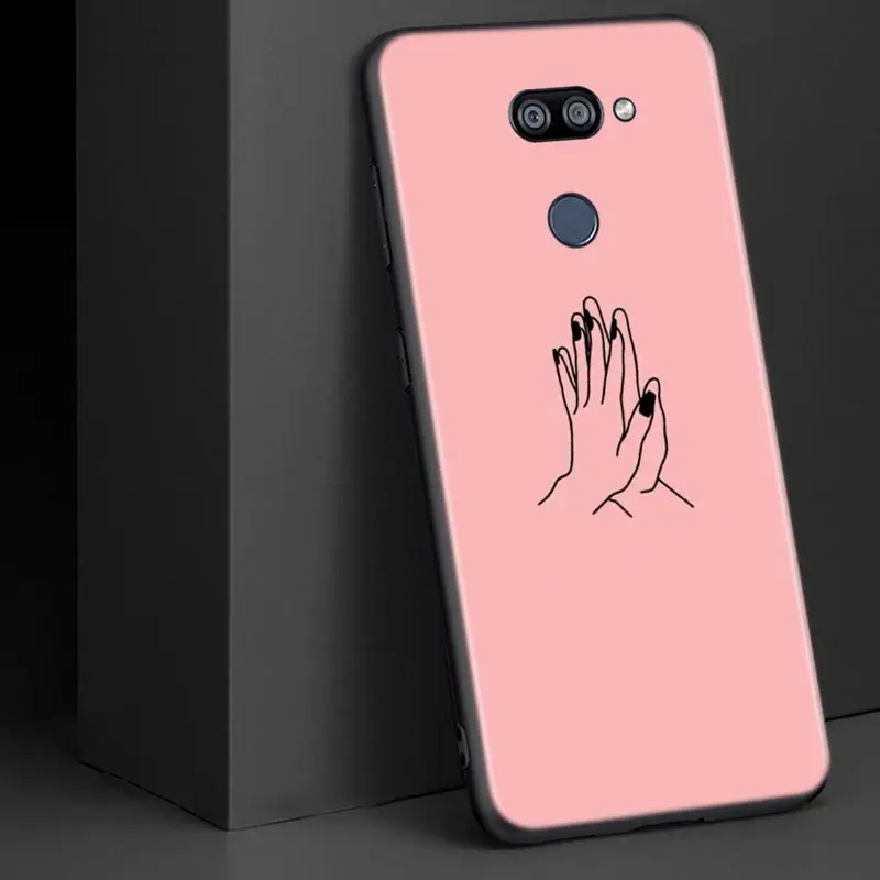 

Minimalist Line Couple hand For LG K22 K71 K61 K51S K41S K30 K20 2019 Q60 V60 V50 V40 V35 V30 G8 G8S G8X ThinQ Phone Case