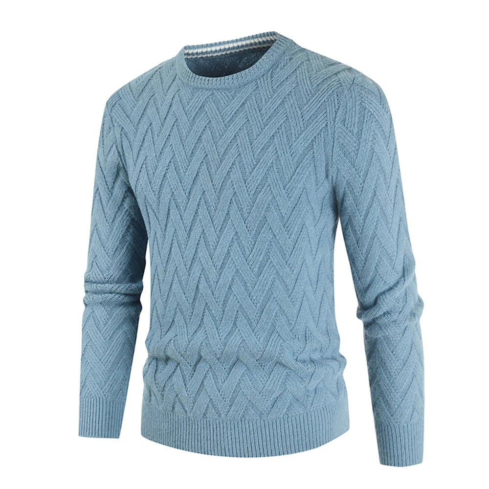 

Sweater Men 2020 New Winter Fashion Casual Men Solid Color Round Collar Cross Shape Slimming Warm Men's Sweaters