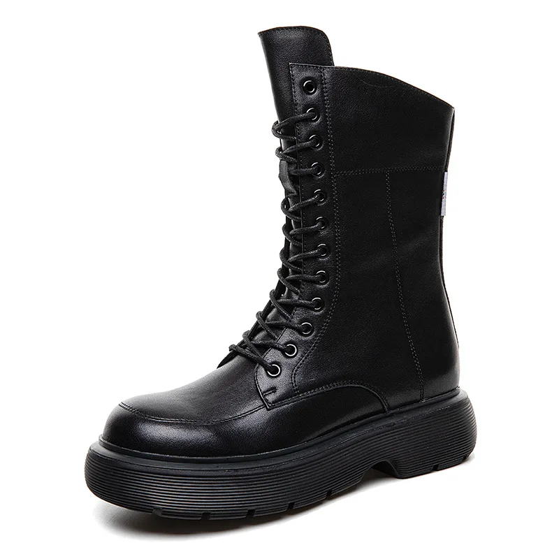 

Platform Sneakers for Women 2021 Designer Shoes On Heels Black Chunky High Boots for Women Shoes Fashion Boots Female Fashion