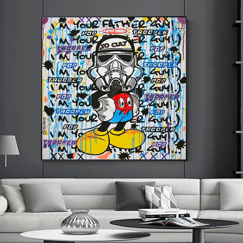 

David Karsenty's Alec Monopoly Canvas Print Living Room Decoration Home Decor Graffiti Art Poster Paintings for Interior Cuadros