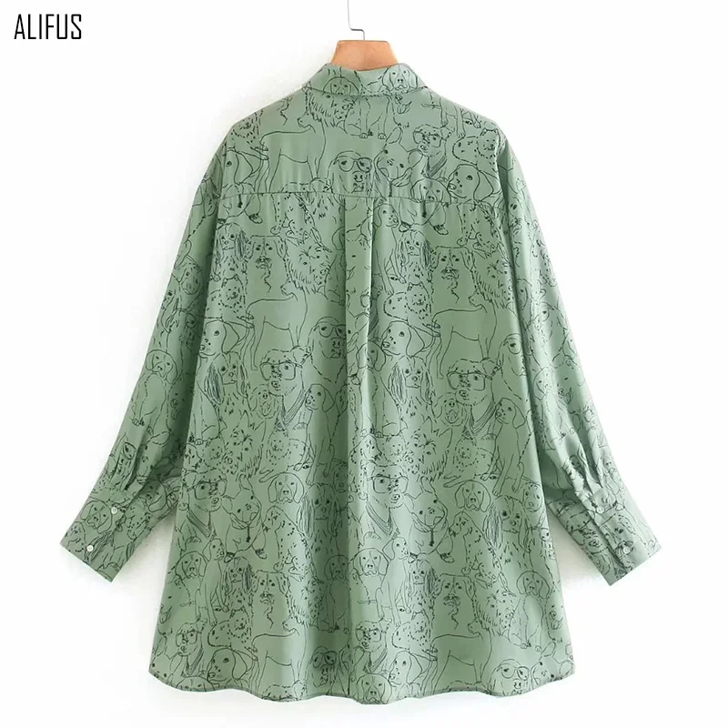 

2020 spring and autumn new women's Korean long-sleeved printed shirt chiffon shirt slim slim top