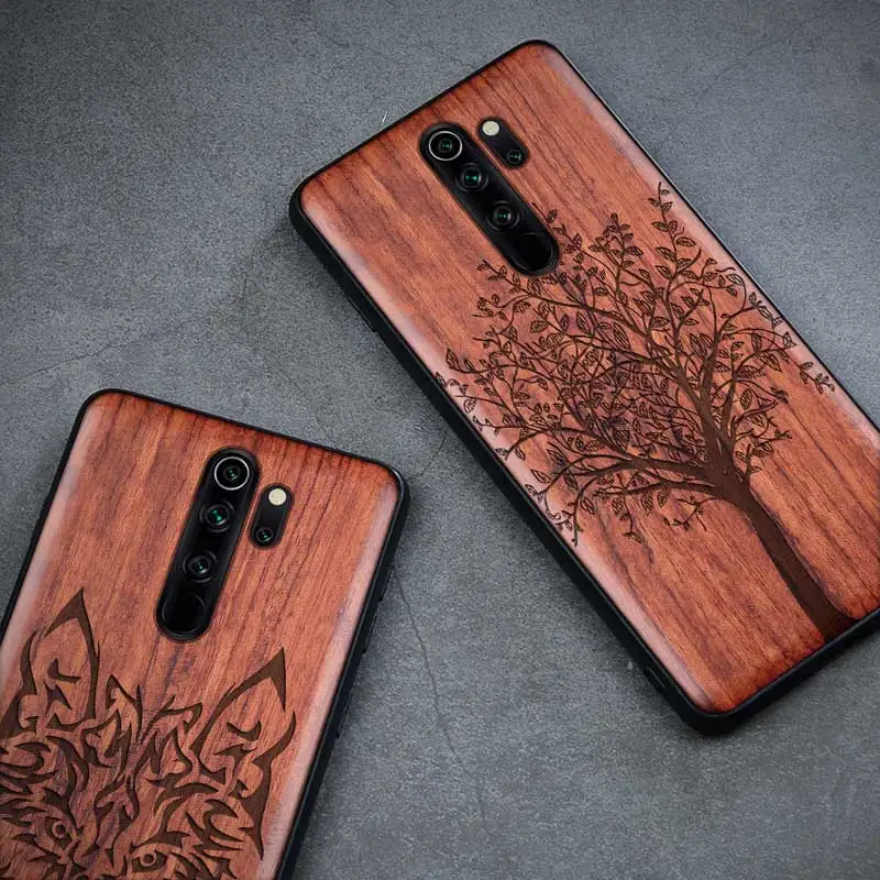 Wood Case For Xiaomi Redmi Note 8 7 Pro K20 100% Natural Wooden TPU Phone Mi 9 SE Lite Mix 2 2S 3 Cases |