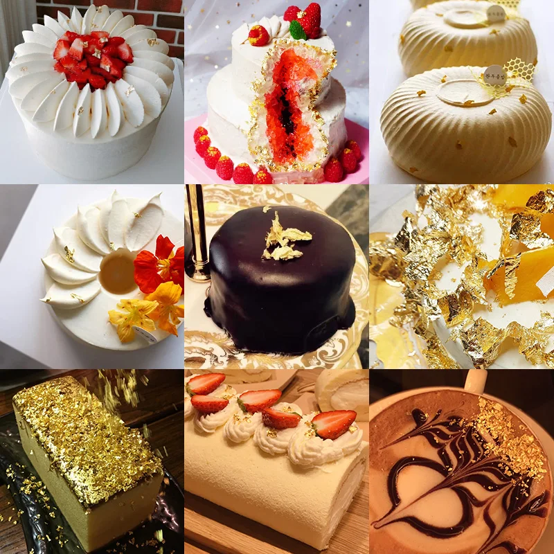 1 шт. 2 г 3 съедобный сорт подлинный золотой лист шабин хлопья 24 к Золотые