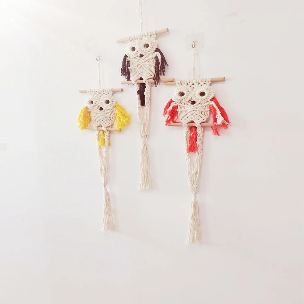 

Owl Hanging Baskets Handmade Plant Holder Macrame Plant Hanging Flowerpot Net Hanger For Garden Wall Decoration Panter Basket