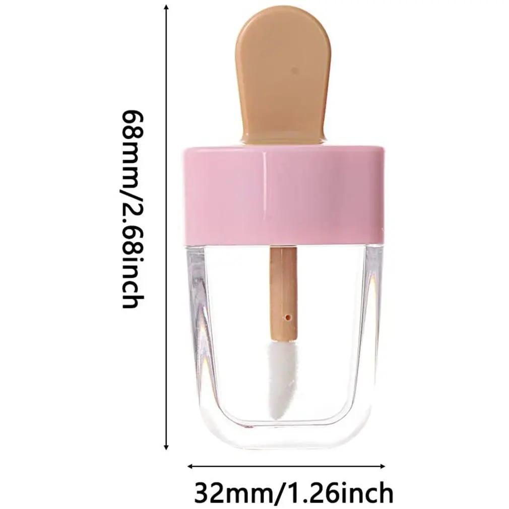 

8pcs Empty Ice Cream Shaped Lip Gloss Tube Lip Glaze Tube Empty Tube Refillable Plastic Tube For Lip Balms