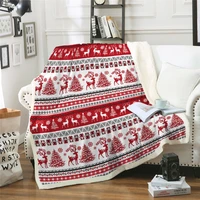 christmas reindeer blanket warm flannel winter sofa bed throw new year red kids christmas gift holiday for kids boy women adult