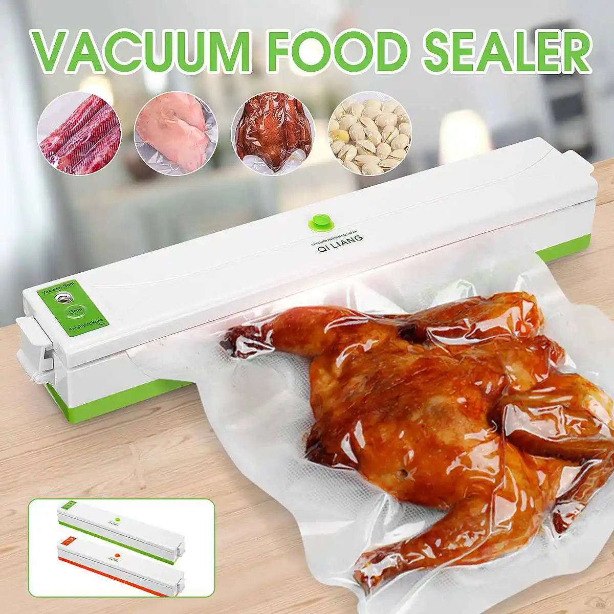 

Factory Price Food Vacuum Sealer Packaging Machine 110V/220V including 10Pcs bag Vaccum Packer For Kitchen Home Food Storage