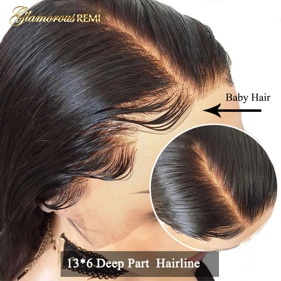 Бразильские волосы 13*6 глубокая часть волнистые человеческие с кружевом спереди