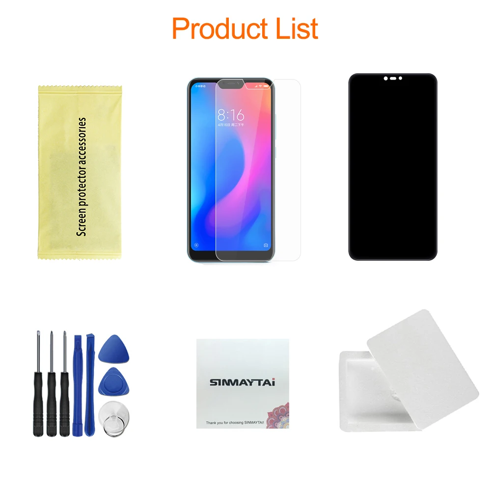 Дисплей для Xiaomi mi 8 Lite ЖК-дисплей кодирующий преобразователь сенсорного экрана в сборе с рамкой Замена экрана для mi 8X6,26''