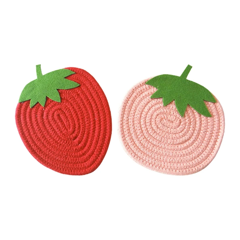 

Cartoon Red Soil Bee Fruit Placemat For Eettafel Drinking Tea Coaster Cup Dish Drugs Mat Pad Katoen Pot Houders Home decor