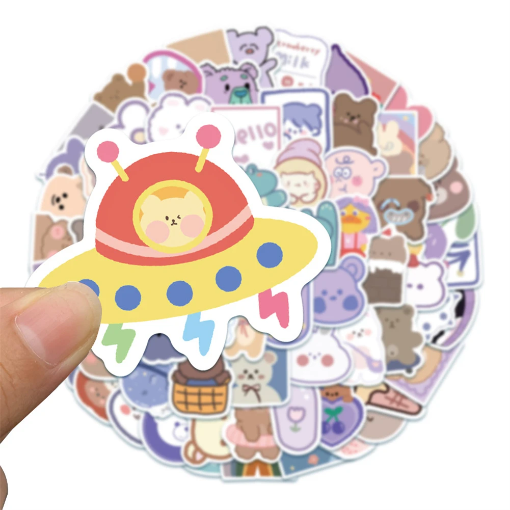Funda de tel&eacute;fono con dibujos animados para chica, pegatina impermeable con dibujos animados, coraz&oacute;n, grafiti, para diario, 10/30/50 Uds., juguete al por mayor-1