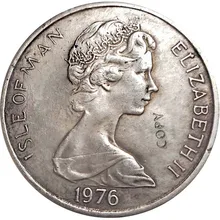 Великобритания копия старых копий монет 1 Корона 1976 остров Мэн
