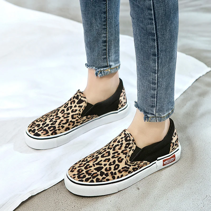 Slip-on 6329 Акция; сезон весна-осень; Новинка; женская парусиновая обувь; модные кроссовки с леопардовым принтом; женская обувь с низким вырезом; высокое качество; Классическая обувь для скейтбординга - Цвет: Slip-on 6329