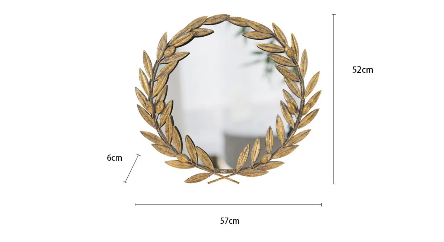 Металлическая веревка в виде оливковой ветви настенное декоративное зеркало для