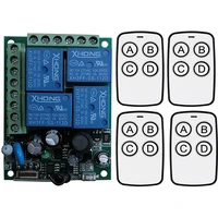universal wireless remote control switch ac110v 220v 4ch relay receiver module with 4 channel rf remote 433 mhz transmitter