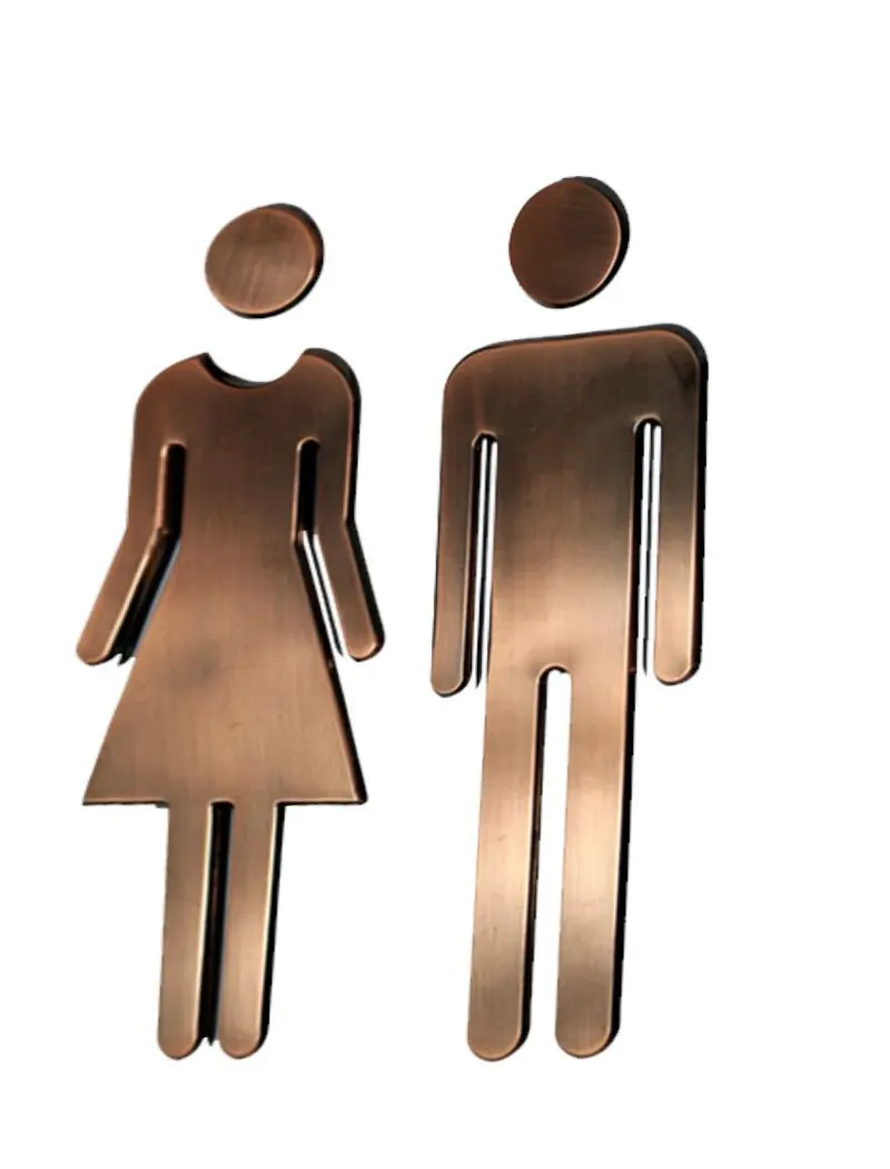 Липкий акриловый знак унитаза 7 8 дюйма мужской и женский для ванной комнаты