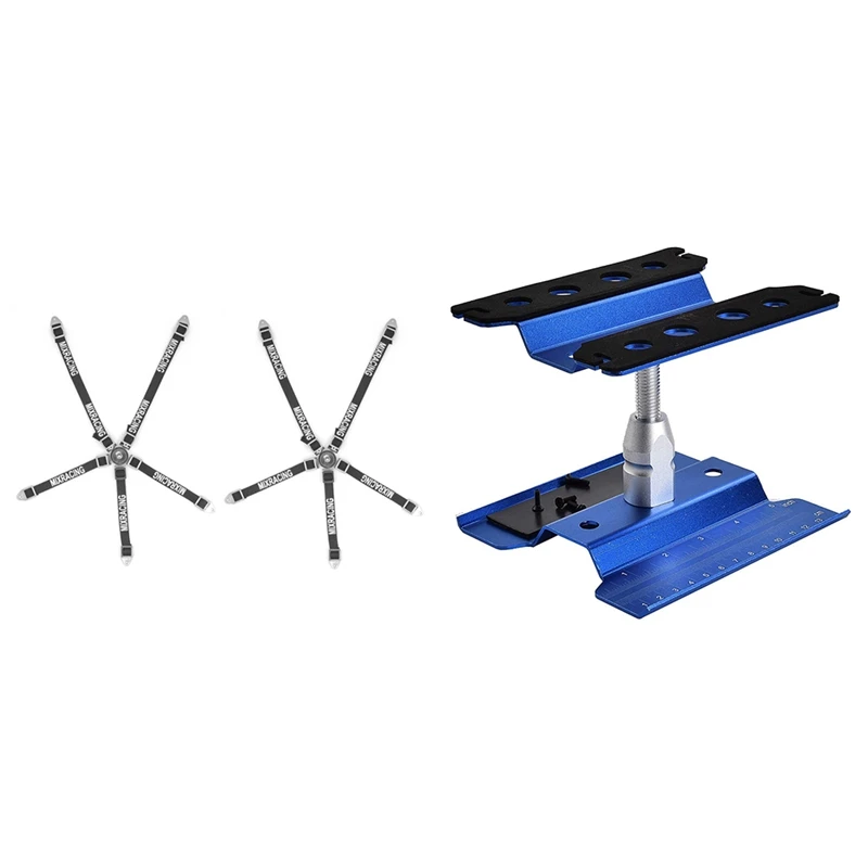 

2 Set RC Car Part: 1 Set Metal Aluminum Rc Car Workstation Work Stand & 1 Set Simulated Driver Seat Belt