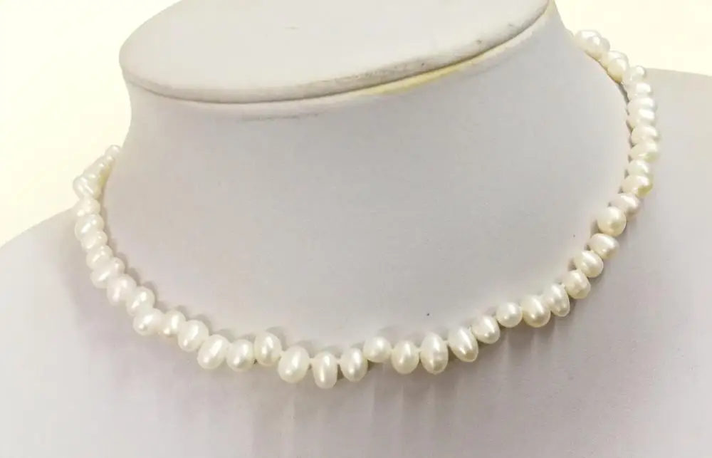 Ожерелье-чокер с белым барочным жемчугом 8 мм ожерелье магнитной застежкой