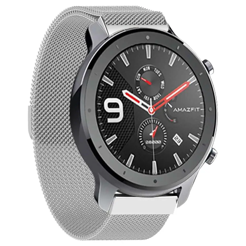 Amazfit 47 мм GTR Универсальный сменный Браслет из нержавеющей стали ремешок 22 мм ремешок для Xiaomi Huami Amazfit GTR - Цвет: Silver Milan Steel