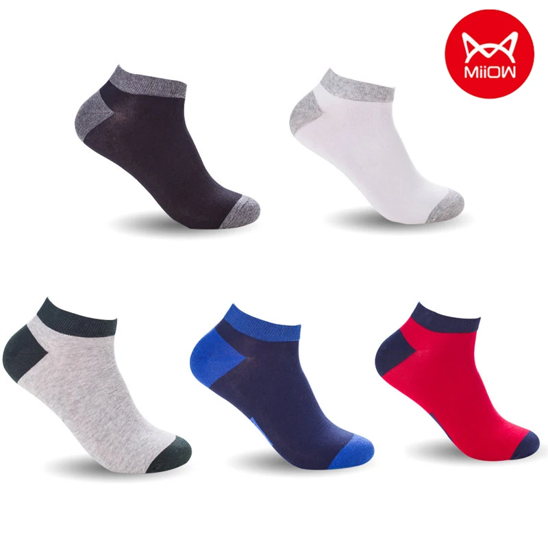 MiiOW Men's Boat Socks Men's Short Cotton Socks Thin Style