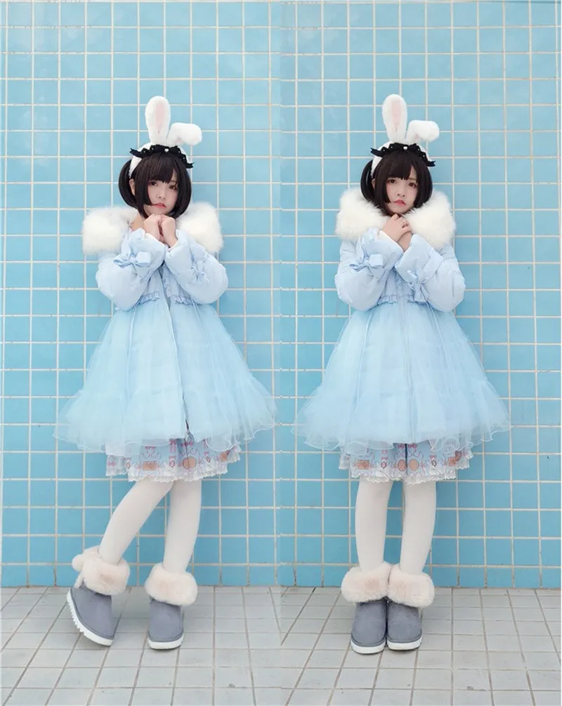 Зимний сетчатый пуховик с большим меховым воротником теплое пальто принцессы в