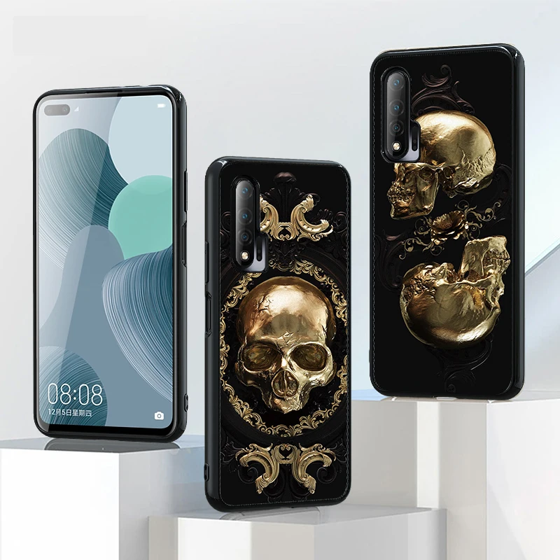 Phone Case For iphone XR X XS Max 6 6S 7 8 Plus 11 11Pro 5 skull gold Fashion New Soft Silicone Back Cover Shell Cool coque | Мобильные