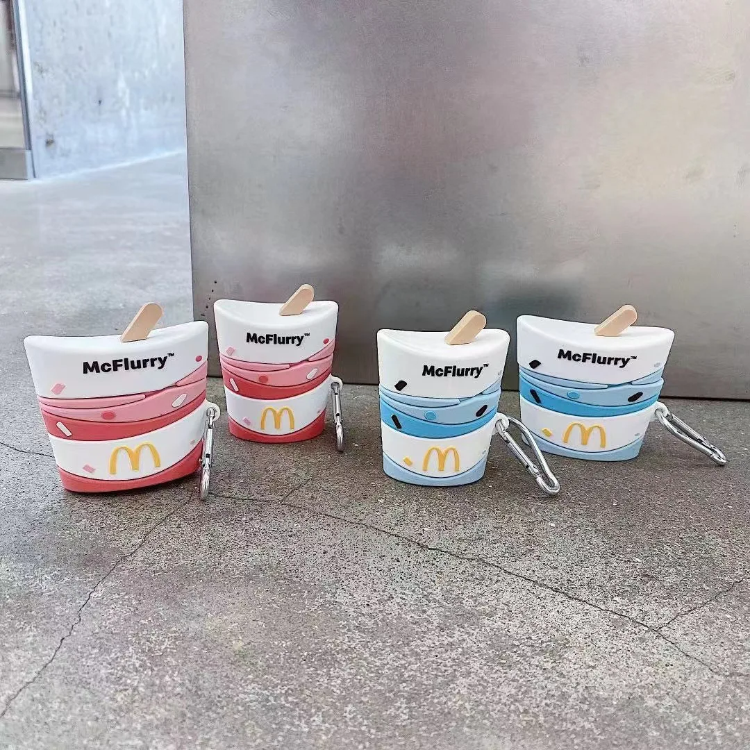 

For Airpods Pro Case,Colorful Cute MCflurry Soft Silicone Earphone Cover Case For AIrpods 1/2 Case