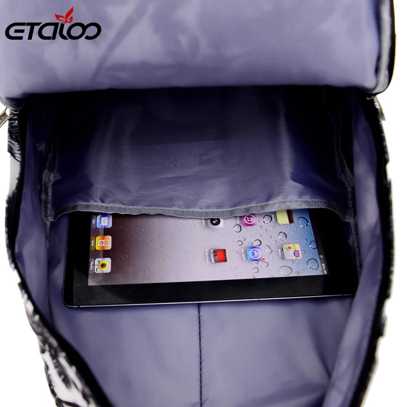 Женский рюкзак с принтом школьная сумка модный холщовый повседневные дорожные