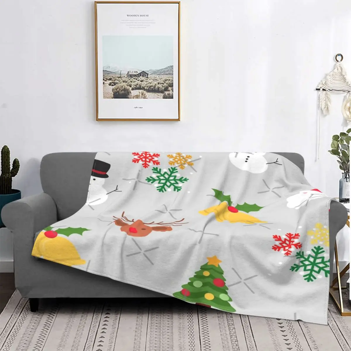 Manta de Navidad para niños, cobertor de cama a cuadros, 1 manta...