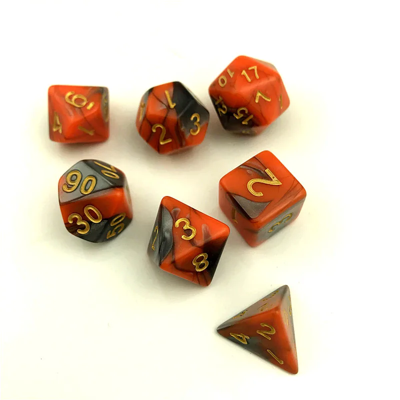 Оптовая продажа 7 шт./компл. новых игра в кости многогранник D4 D20 мульти Гранёные с