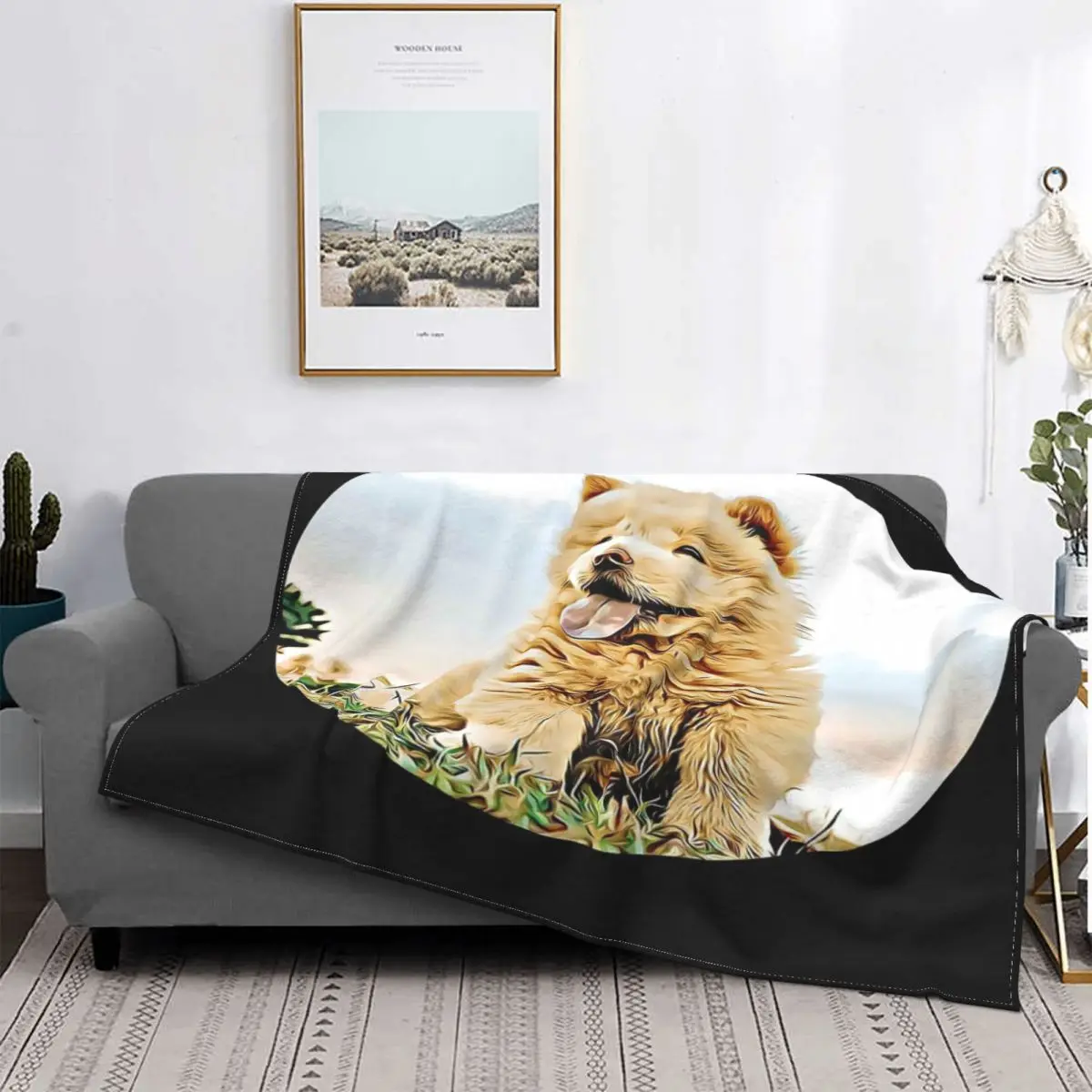 

Manta de retrato de cachorro Chow, para cama colcha, alfombra a cuadros, manta para sofá, ropa de cama y fundas de verano
